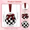 12 Pieces Black and White Winter Balls Black and White Checkered Ball Ornament Farmhouse Christmas Hanging balls Ornaments with Buffalo Check Bow Christmas Tree Decor for Home